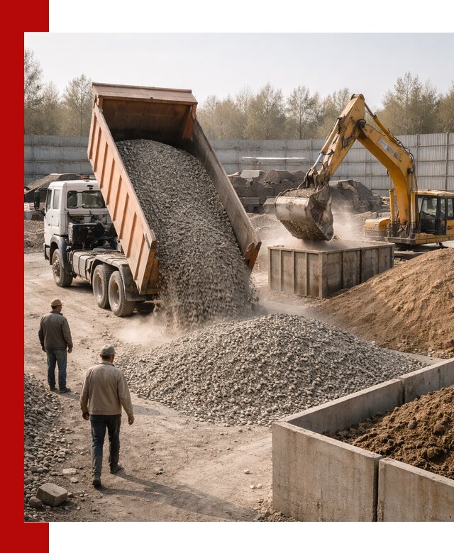 Доставка нерудных материалов с погрузкой и разгрузкой в Юбилейном