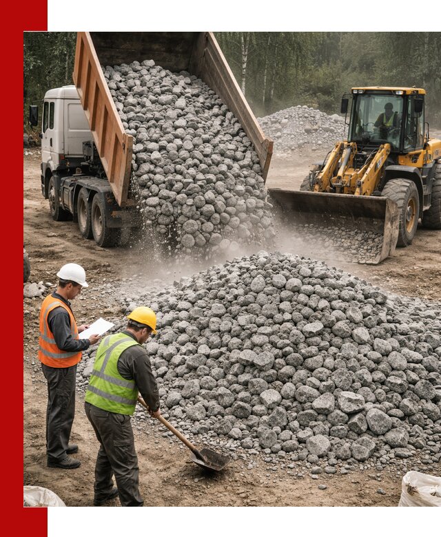 Гранитный щебень фракция 70-150 доставка в Юбилейном