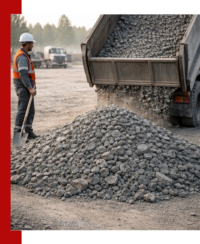 Гранитный щебень фракции 100–201 для строительства в Юбилейном