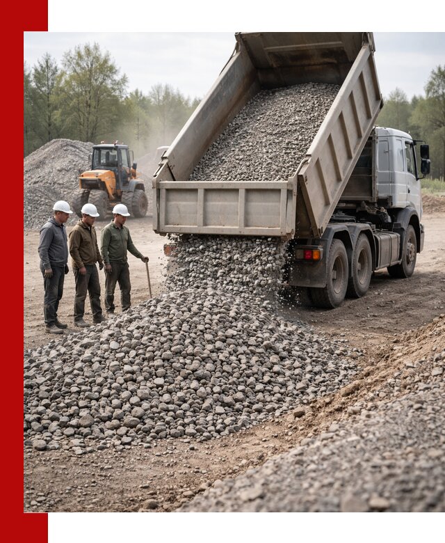 Доставка гравийного щебня фракции 70-120 в Юбилейном