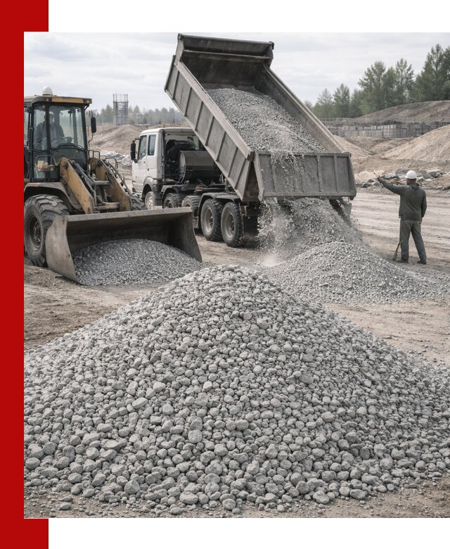 Доставка известнякового щебня фр. 5–20 в Юбилейном