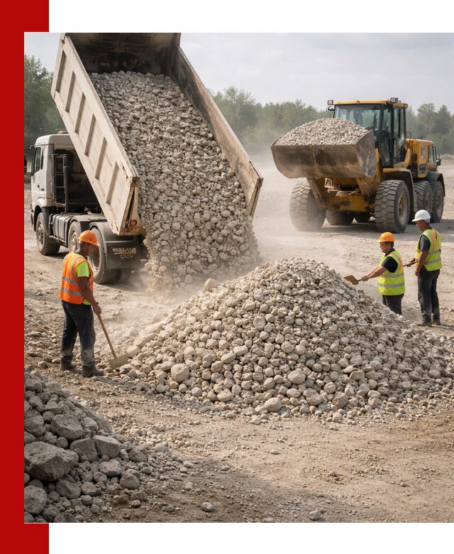 Доставка известнякового щебня фр. 40-70 в Юбилейном