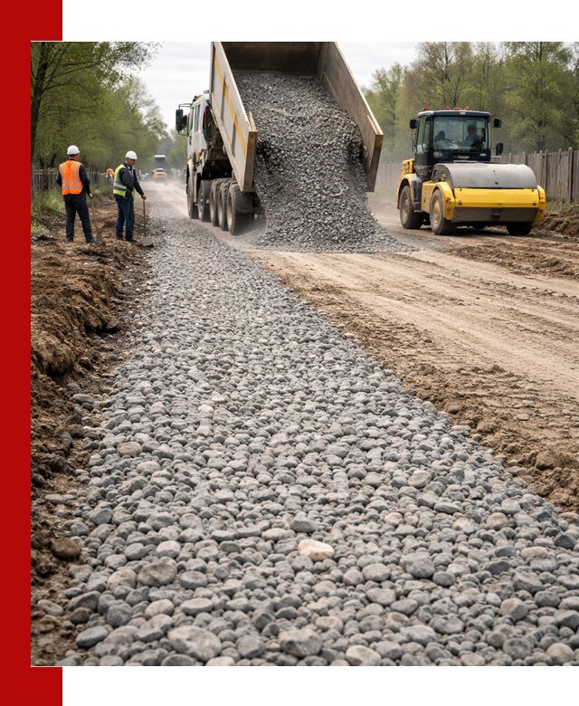 Доставка щебня для отсыпки дорог в Юбилейном высокого качества
