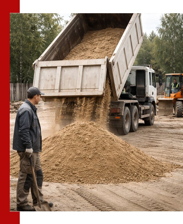 Доставка и продажа песка с разгрузкой в Юбилейном