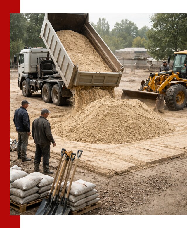 Доставка мытого песка в Юбилейном с самосвалами по выгодной цене