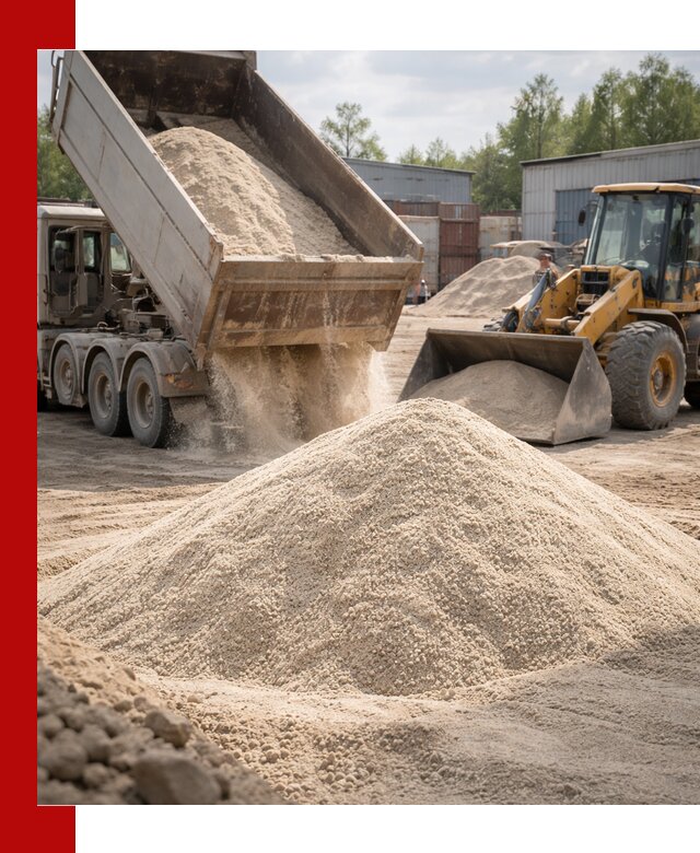 Кварцевый песок с доставкой в Юбилейном для строительных работ