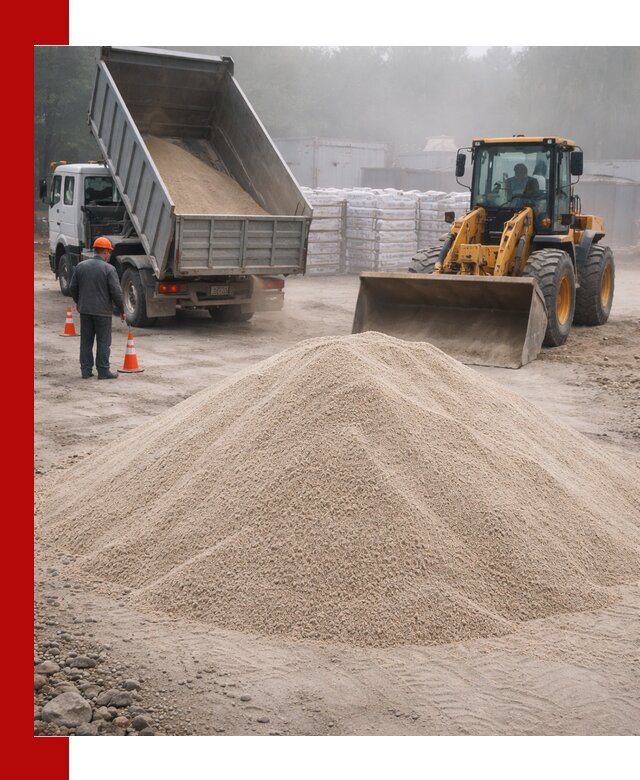 Кварцевый песок фракция 0–8 для стройработ в Юбилейном