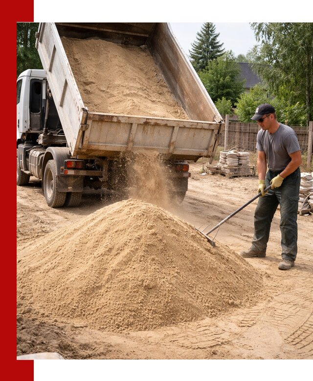 Доставка сухого песка самосвалами в Юбилейном