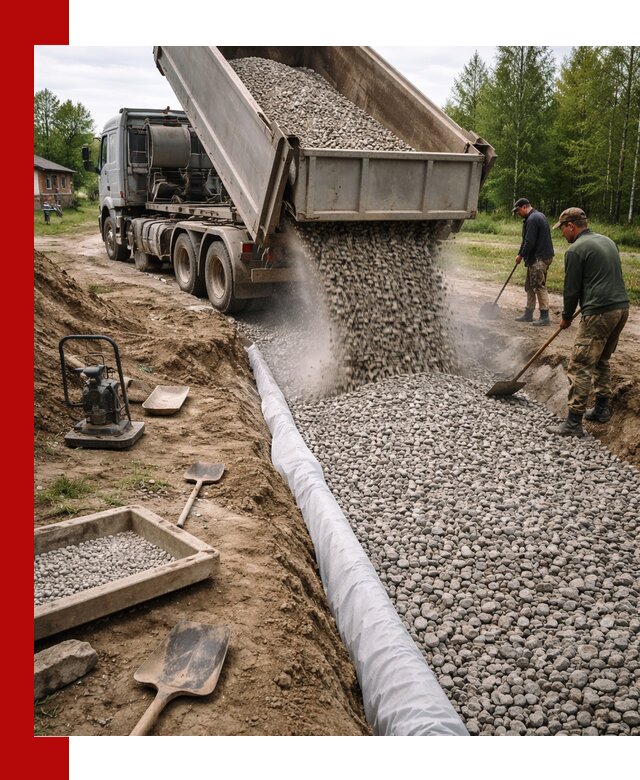 Гравий для дренажа с доставкой в Юбилейном качественный и недорогой