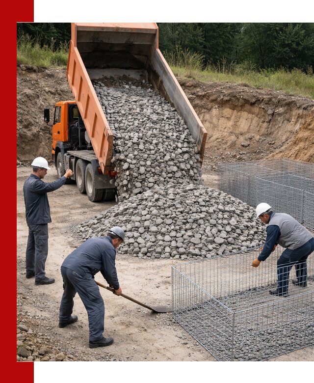 Камень для габионов с доставкой в Юбилейном быстро и надёжно