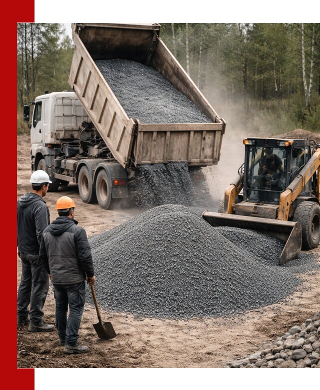 Гранитный отсев 0-5 с доставкой и разгрузкой в Юбилейном