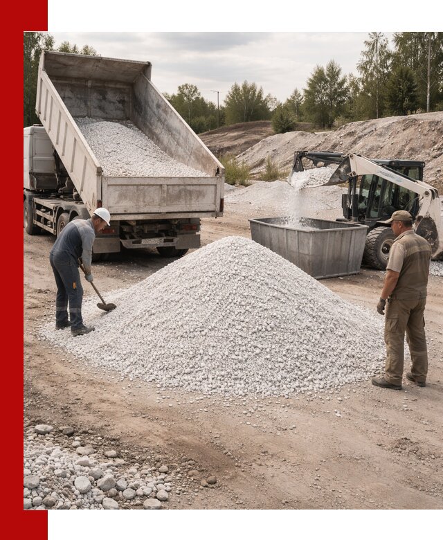 Доставка и продажа белой мраморной крошки в Юбилейном