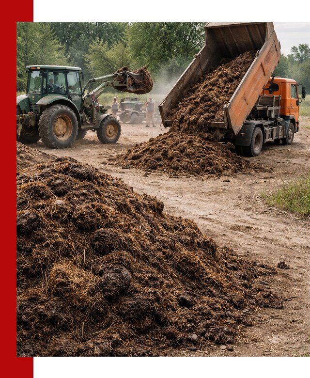 Доставка навоза самосвалами в Юбилейном для сельхозпотребностей