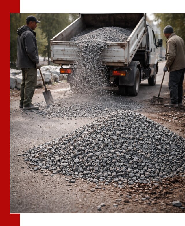 Гранитная крошка для посыпки дорог и тротуаров в Юбилейном