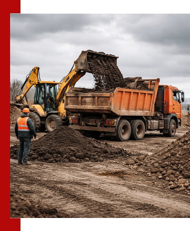 Вывоз грунта и строительного мусора в Юбилейном грузовыми самосвалами