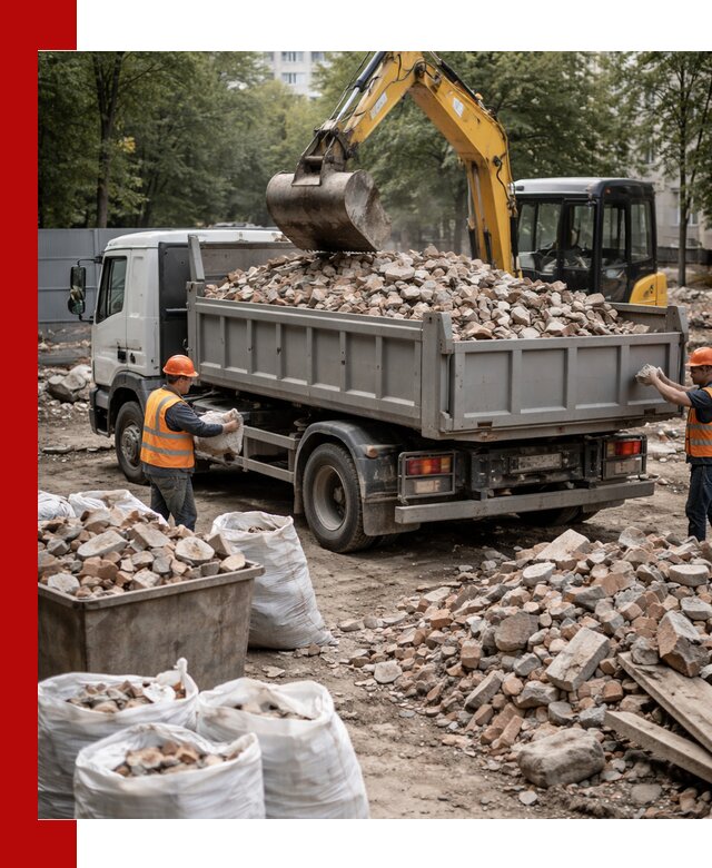 Вывоз строительного мусора в Юбилейном с самосвалами и контейнерами