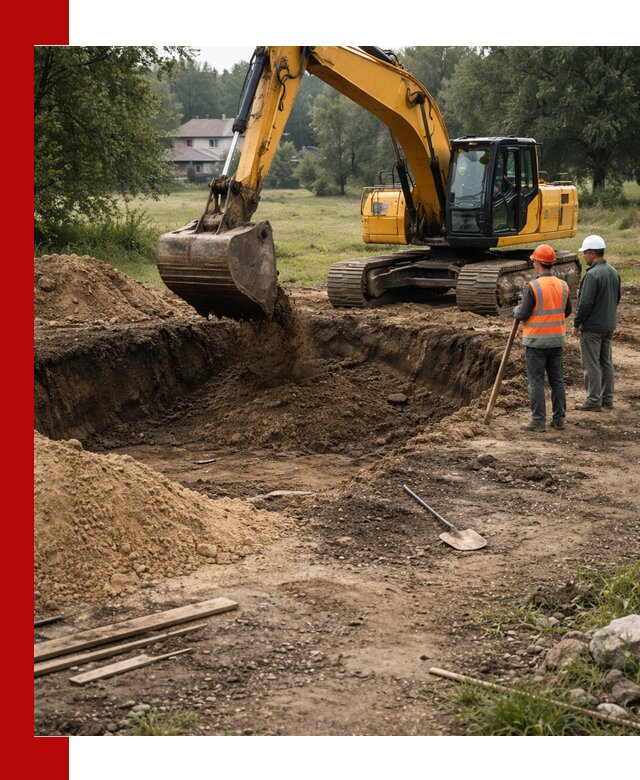 Рытье котлована под фундамент в Юбилейном (быстро и недорого)