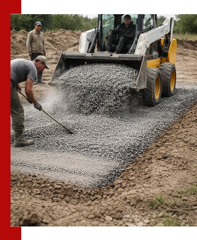 Устройство щебеночной подушки в Юбилейном для дорог и фундаментов
